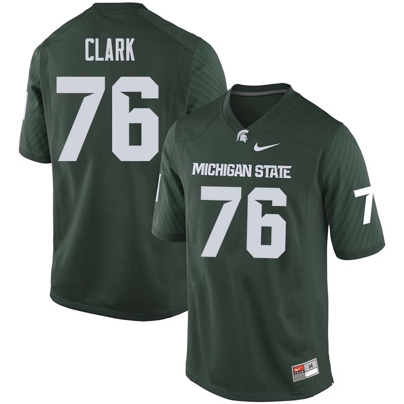 Men #76 Donavon Clark Michigan State College Football Jerseys Sale-Green